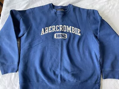 Vintage Abercrombie & Fitch Pullover Sweatshirt Mens XL Blue 80's 90's Y2k Mint • $35