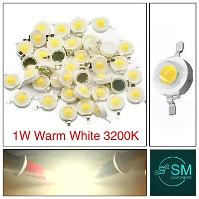 $8.20 • Buy 20 Pieces 1W LED High Power SMD LED 28mil Lights Beads Warm White LED Diode