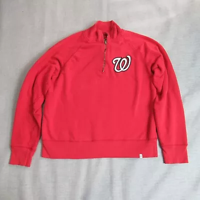 47 Washington Nationals Sweatshirt Mens XL Red 1/4 Zip Fleece Logo MLB Baseball • $26.98