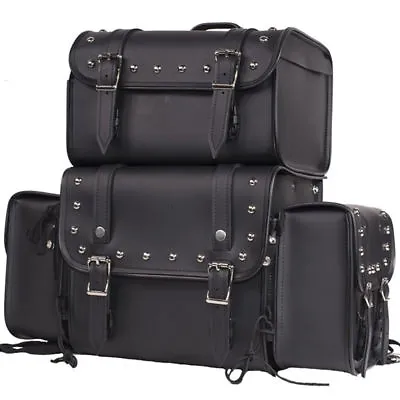 Sissy Bar Bag Motorcycle Luggage Travel Removable Side Bags Universal Fit Harley • $109.90