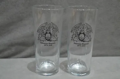 2x Queen Bohemian Rhapsody Anniversary One Pint 20oz Beer Glass Memorabilia New • £19.99