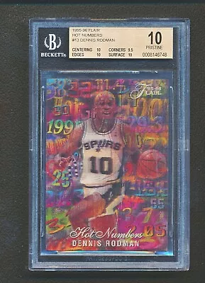 1995-96 Flaiw Hot Numbers #13 Dennis Rodman BGS 10 PRISTINE *SLAB SCRATCH* 8J • $75