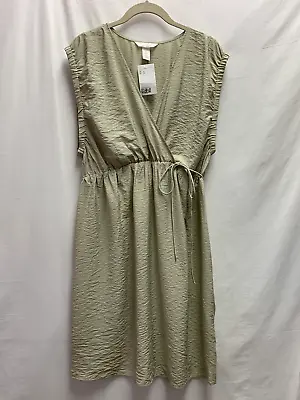 NWT - H&M MAMA Beige Tan Sleeveless Faux Wrap Maternity Dress - Large • $15