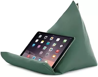 Green Tablet Book Rest Cushion Bean Bag Pillow Stand IPad Kindle Seat Outdoor • £11.97