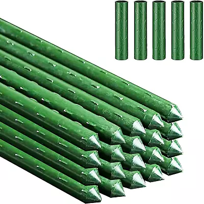 Garden Plant Stakes Green Plant Support Sticks 20PCS Plants Growing Sticks With  • £21.31