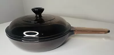 Pyrex Visions Corning Ware Amber 6” Non Stick Skillet With Lid Made In USA • $7.98