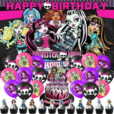 Monster High Party Supplies Birthday Decoration Set Balloons Cake Toppers Banner • $24.88