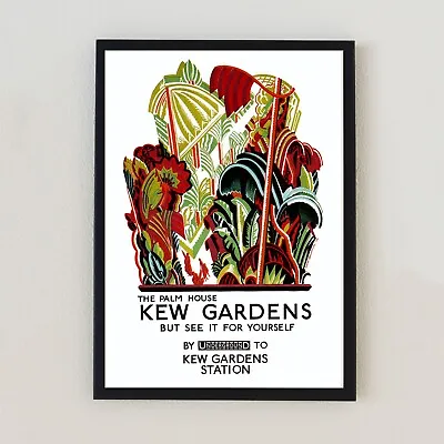 London Underground Kew Gardens Travel Poster Retro Home Decor 7x5 Wall Art Print • £4.99
