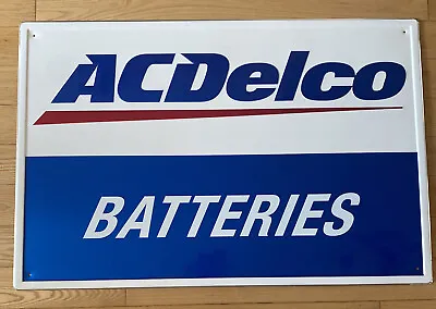 $70 • Buy New V2 AC Delco Batteries Metal Sign Blue White 24X36 Never Hung