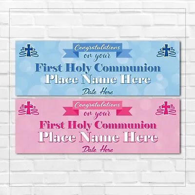 2 Personalised First Holy Communion Banners - Congratulations • £3.69
