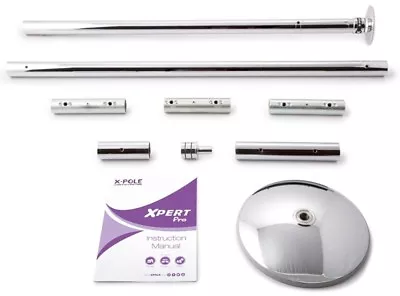 XPole X-PERT Pro 45mm PX Spinning Static Dance Exercise X Pole Set 2023 Chrome • $399.99