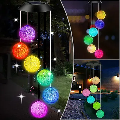 Hanging Colour Changing Solar Powered LED Hummingbird Lights Garden Wind Chime • £7.89