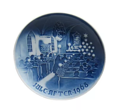 B&G Bing And Grondahl Denmark Blue Collectors Plate 'CHRISTMAS IN CHURCH 1968' • $7.99