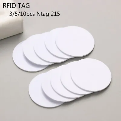 5/10pcs Round Phone Consumption RFID Ntag 215 Smart Chip NFC Tag • $4.04