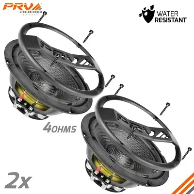 2x PRV 8MR500CF-NDY-4 Carbon Fiber 8  Midrange Bike Speakers 4 Ohms Waterproof  • $299.91