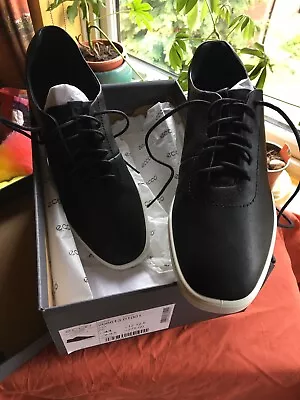 ECCO Women's Simpil W New Black Leather Lace Up Sneaker Size UK 9 To 9.5 • £55