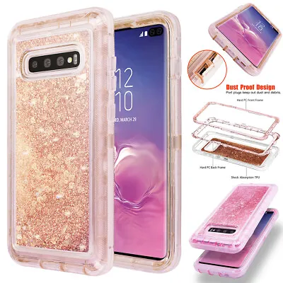 $8.99 • Buy For Samsung Galaxy S10+/S10e/S8 Liquid Glitter Bling Shockproof Phone Case Cover