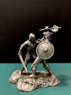 Charrette Gallo Pewter Battle Warrior Knights Armor Mini Figurine LOTR GOT RPG • $64.99