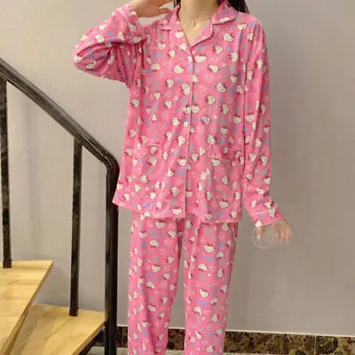 Hot！hello Kitty Kawaii Pyjama Set Female Print Cute Anime Sleepwear Gift • $37.35