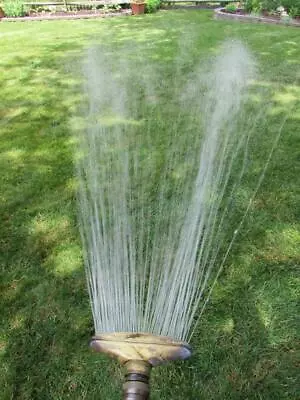 Vintage Brass Fan Hose End Sprayer Spray Hand Watering Spinkler Garden Nozzle • $12.98