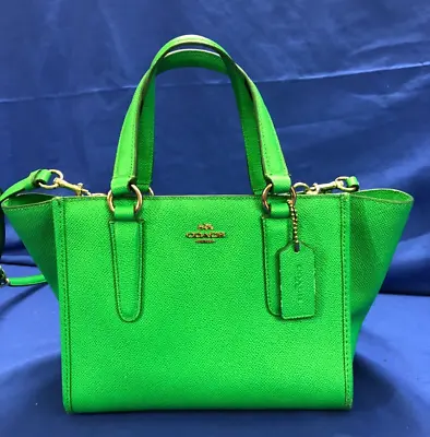 $111 • Buy COACH 33996 Crossgrain Leather CROSBY CARRYALL Green Satchel Crossbody Tote/Bag