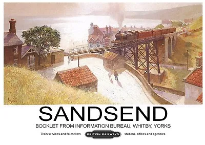 Vintage Railway Art Poster - Sandsend Near Whitby North Yorks A4 A3 A2 0224  • £6.99