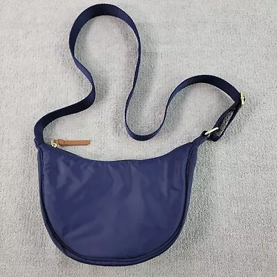 J. Jill Blue Nylon Crossbody Bag Goldtone Hardware Lightweight • $15.95