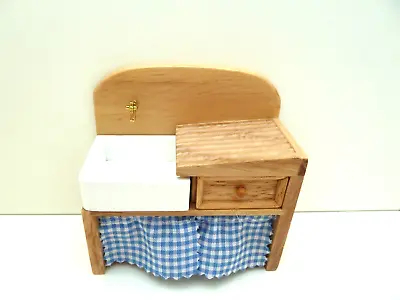 £11.99 • Buy Dolls House Old Fashioned Pine Sink Miniature 1:12th Scale Kitchen Furniture 