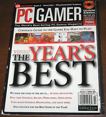 PC Gamer March 1998 Computer Video Game Fourth Annual Awards Years Best W/out CD • $15.59
