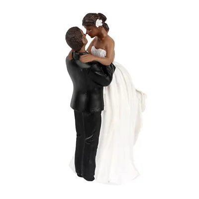 £13.61 • Buy Romantic Resin Wedding Cake Topper Figure Bride And Groom Black Couple Decor