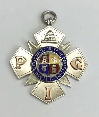 Vintage Soild Silver Odd Fellows Medal/Fob 15.8grams “pig” W/ Enamel 1931  #1 • £69