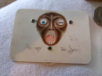 Ca. 1905 Celluloid  Monkey  Face Bridge Card Game Scorecard-rare!  Changes Faces • $12.99