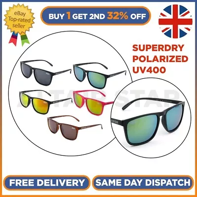 SUPERDRY Polarized MenWomen Sunglasses UV400 Pilot Sport Glasses Driving Eyewear • £6.47