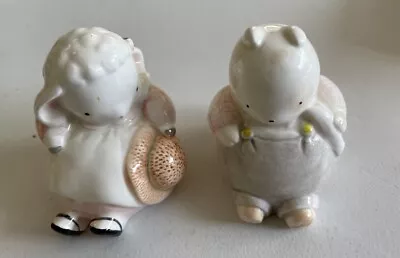 Michel & Co Lot Of 2 Mini Figurines Vintage Sheep Ewe Bear 2” Cute!! • $10