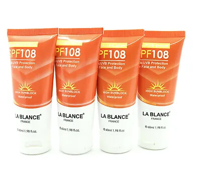 La Blance SPF 108 UVA/UVB Waterproof Protection1.98 Fl.oz/60 Ml X 4PK Exp 2028 • $75