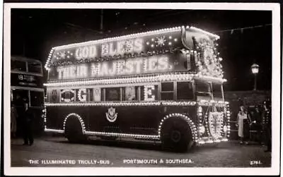 Portsmouth Trolly Bus.  Original Real Photo Postcard • £10.99