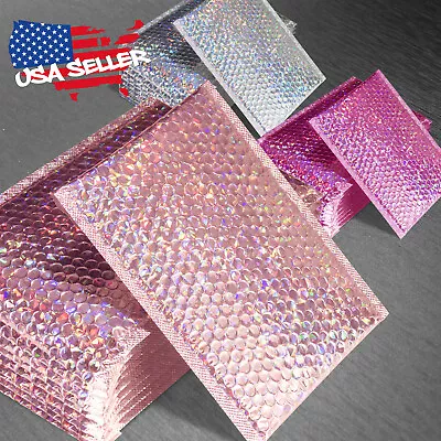 9 X12  Holographic Poly Bubble Mailers Shipping Mailing Padded Bags Envelopes • $27.99