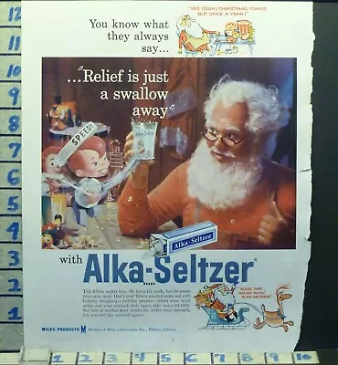 1958 Alka-seltzer Speedy Comic Miles Christmas Santa Holiday Vintage Ad  Ae47 • $28.95