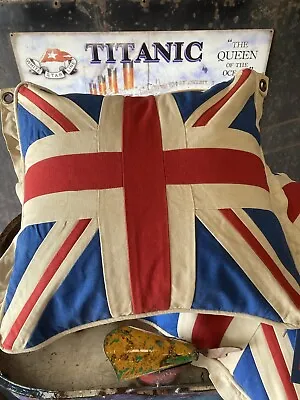 Union Jack / Aged Nautical Look Cushion By Woven Magic ( 18x18) • £29.95