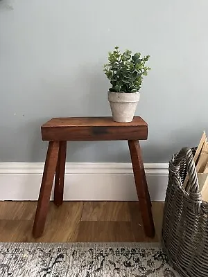 Chunky Heavy Rustic Reclaimed Wood Milking Stool - Medium • £42.99