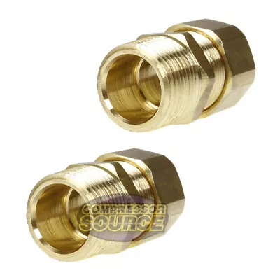 3/4  X 3/4  Tube OD X Male NPTF Compression Adapter Solid Brass Fitting 2-Pack • $26.95