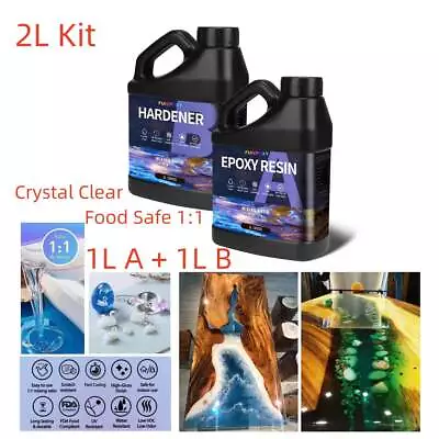 Crystal Clear Epoxy Resin - 64oz Kit - FDA Compliant Food Safe 1:1 By Volume • $29.99