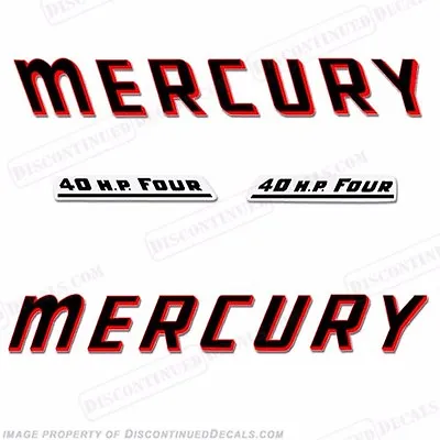 Fits Mercury 1961 40hp Outboard Decal Kit - Reproduction Decals In Stock! • $49.95