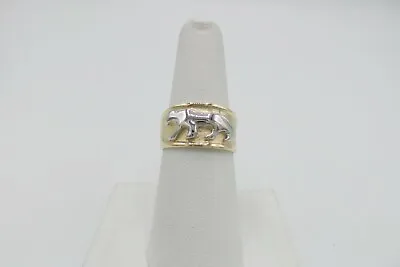 Estate 14KT  Two Tone Panther Antique  Vintage Fine Ring • $379.99