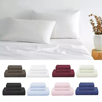 $49.95 • Buy Single/KS/Double/Queen/King 4 Piece Bed Sheet Set,Flat,Deep Fitted,Pillowcases