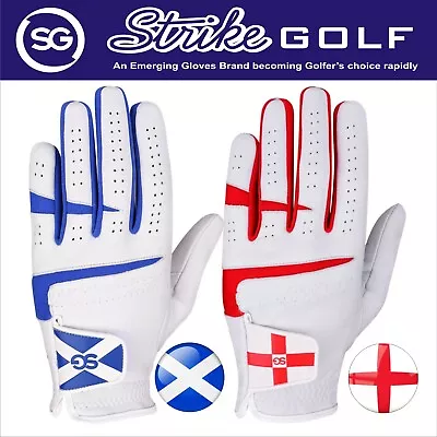 £10.50 • Buy SG Pack Of 5 Men Cabretta Leather Golf Gloves England Scotland Logo