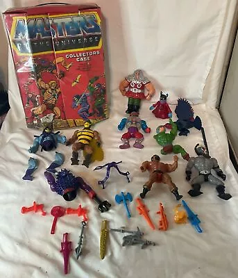 Vtg Masters Of The Universe MOTU He-Man Lot Of  9 Action Figures W/case & Weapon • $15.50