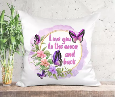 $21.15 • Buy Butterfly Cushion Cover Throw Pillow Satin - Love You To The Moon And Back