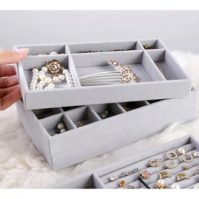 3PCS Jewelry Organizer Velvet Tray Display Ring Bracelet Necklace Storage Box • $9.99
