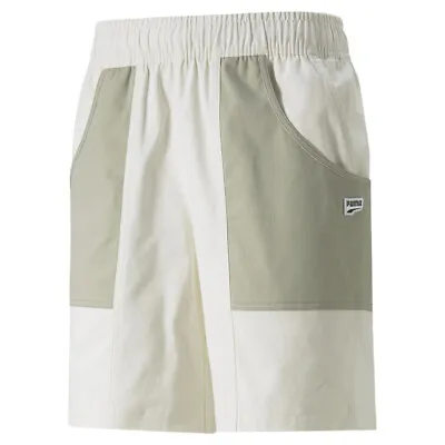 Puma Downtown 8 Inch Drawstring Shorts Mens Off White Casual Athletic Bottoms 53 • $19.99
